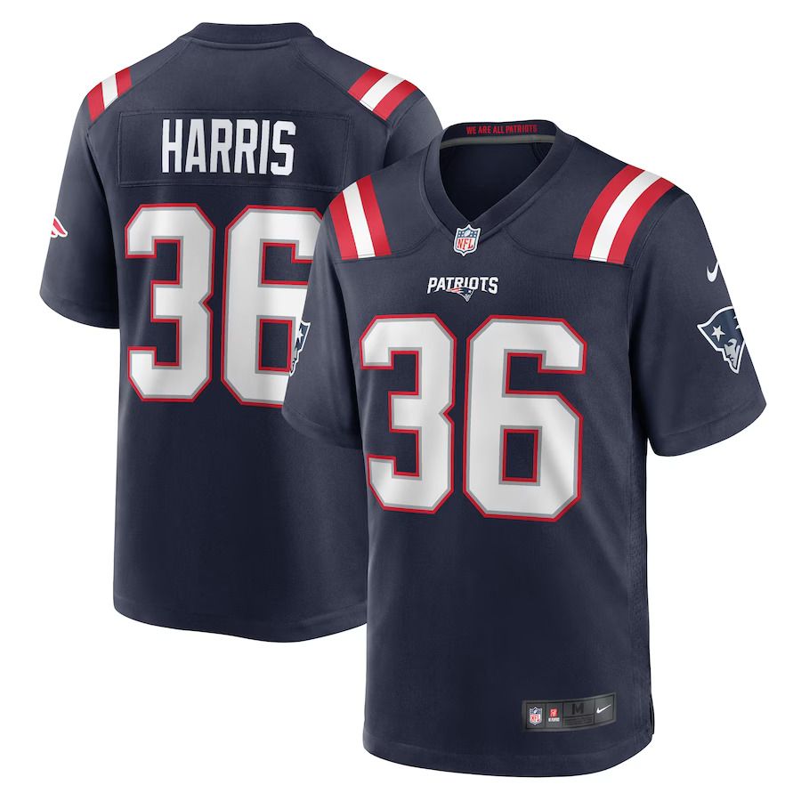 Men New England Patriots #36 Kevin Harris Nike Navy Game Player NFL Jersey->new england patriots->NFL Jersey